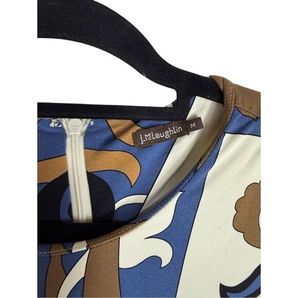 J. McLaughlin Sophia Dress Blue and Khaki- Size M - Picture 4 of 7